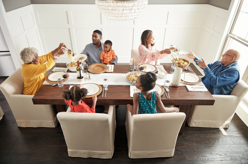 Family having breakfast at the dining table | Vic's Carpet & Flooring